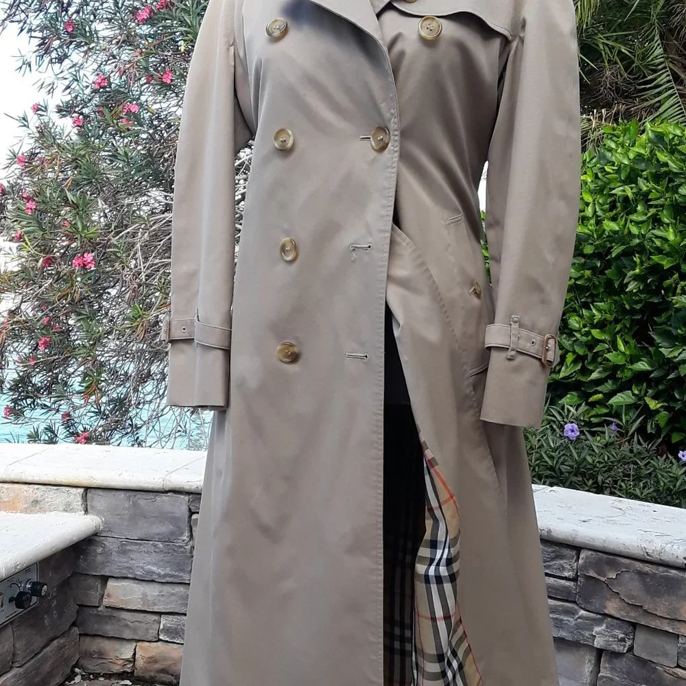Burberry Check Heritage Trench Coat Honey Beige Size 6 - Picture 9 of 16
